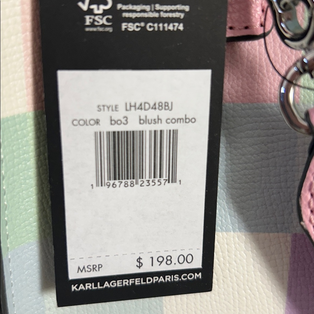Karl Lagerfeld Paris Multicolor Checkered Crossbody purse - Picture 6 of 6